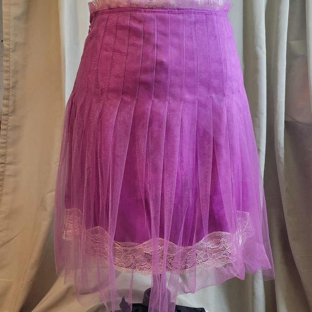 Rodarte for Target Tulle Lace Skirt Fusia w/ cream lace Women's 6 NWT
